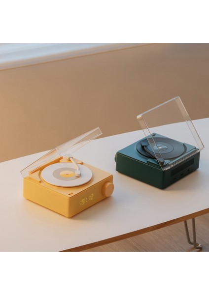 Retro Vinyl Bluetooth Hoparlörlü Alarmlı Taşınabilir Saat (Yurt Dışından) fırsatları