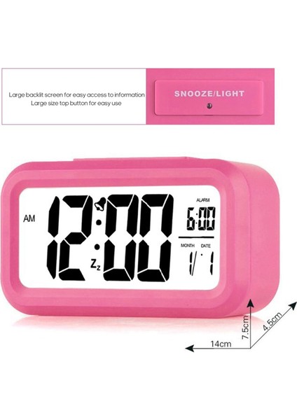 Sıcaklık Göstergeli Sonsuz Takvimli Çalar Saat (Yurt Dışından) indirimleri