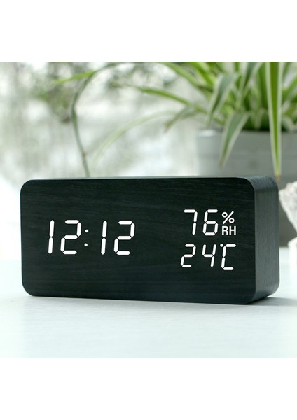 Ahşap Çalar Saat ve Oda Sıcaklık Nem Ölçer - Ayarlanabilir Parlaklık, Ses Kontrolü (Yurt Dışından) modelleri