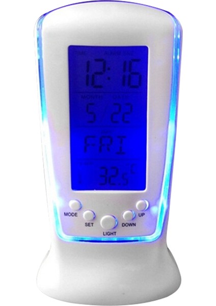 Dijital Yatak Başı Saati: Sıcaklık, Müzik, LED Ekran (Yurt Dışından)
