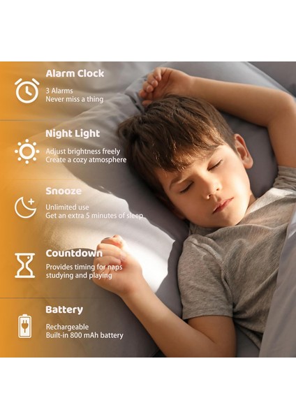 Kids Kablosuz Kapia Alarmlı Saat: Ayarlanabilir Gece Lambası ve Yüksek Ses (Yurt Dışından) fiyatları