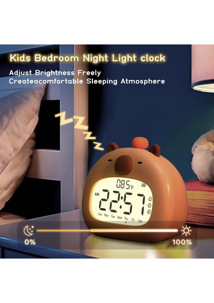 Kids Kablosuz Kapia Alarmlı Saat: Ayarlanabilir Gece Lambası ve Yüksek Ses (Yurt Dışından) modelleri