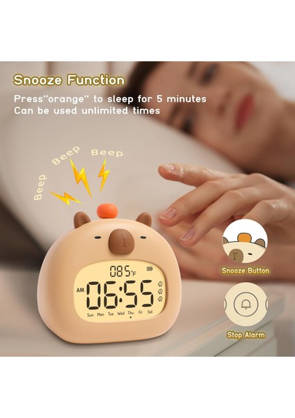 Kids Kablosuz Kapia Alarmlı Saat: Ayarlanabilir Gece Lambası ve Yüksek Ses (Yurt Dışından) fırsatları