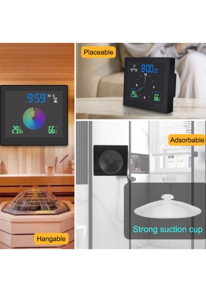 Banyo Dijital Saat Su Geçirmez Sıcaklık Nem LCD Ekran Çift Alarm Erteleme Geri Sayım (Yurt Dışından) fiyatları