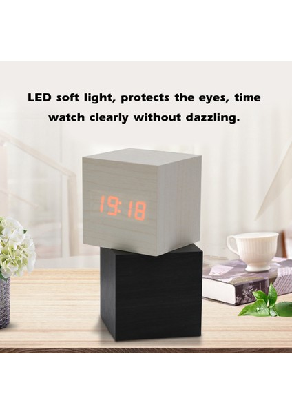 Ahşap LED Alarm Saati - Ses Kontrollü, Erteleme Fonksiyonlu Masaüstü Saati (Yurt Dışından) fırsatları