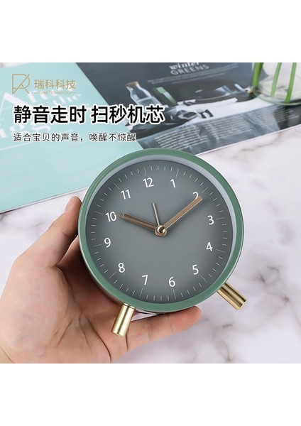 Beyaz Iskandinav Sessiz Masa Saati - Yatak Odası & Salon (Yurt Dışından) fırsatları