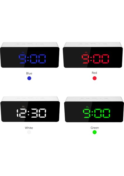 LED Ayna Saat - Ayarlanabilir Parlaklık, Usb/pil Destekli, Sıcaklık Göstergeli Kırmızı (Yurt Dışından)