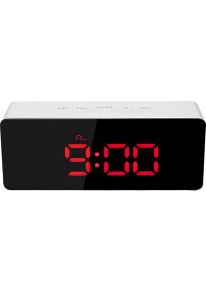 LED Ayna Saat - Ayarlanabilir Parlaklık, Usb/pil Destekli, Sıcaklık Göstergeli Kırmızı (Yurt Dışından)