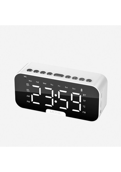 Taşınabilir Bluetooth Çalar Saat Hoparlör Fm Radyo Sd Kart (Yurt Dışından)