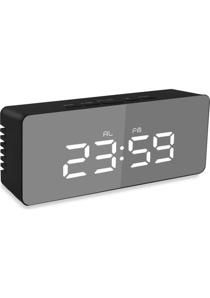 LED Aynalı Dijital Masaüstü Çalar Saat - Sıcaklık Göstergeli (Yurt Dışından)