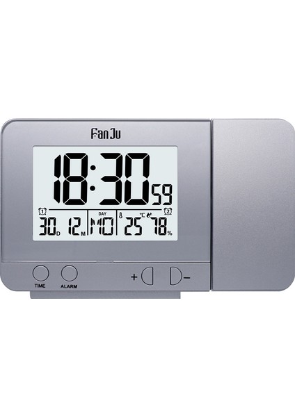 Döner Prksiyon LCD Aydınlatmalı Dijital Tarih ve Ertelemeli Çalar Saat (Yurt Dışından)