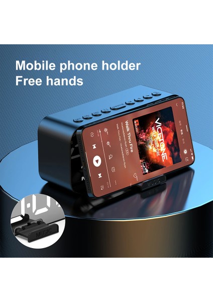 Taşınabilir Bluetooth Hoparlörlü Fm Radyolu Çalar Saat (Yurt Dışından)