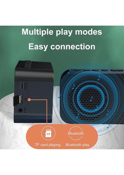 Taşınabilir Bluetooth Hoparlörlü Fm Radyolu Çalar Saat (Yurt Dışından)