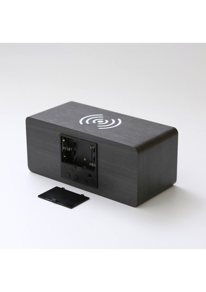 Ahşap LED Alarmlı Saat, Qi Kablosuz Şarj ve Ses Kontrolü (Yurt Dışından) indirimleri