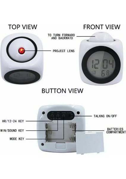 LED Prksiyonlu Sesli Çalar Saat ve Sıcaklık Gösterge (Yurt Dışından) indirimleri