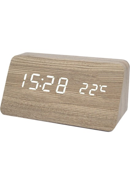 Kafur Ağacı LED Alarm Saati - Sıcaklık, Tarih, Ses Kontrolü ve Sessiz Mod (Yurt Dışından)