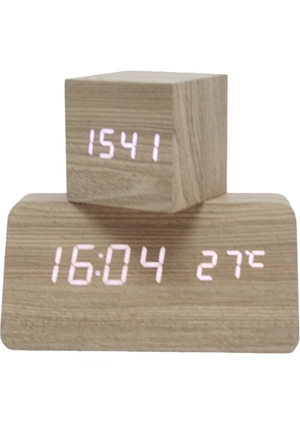 Kafur Ağacı LED Alarm Saati - Sıcaklık, Tarih, Ses Kontrolü ve Sessiz Mod (Yurt Dışından) fiyatları