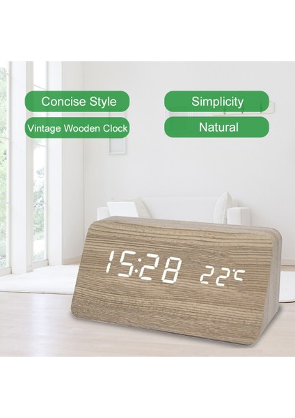 Kafur Ağacı LED Alarm Saati - Sıcaklık, Tarih, Ses Kontrolü ve Sessiz Mod (Yurt Dışından) indirimleri