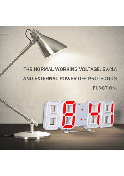 3D LED Aydınlatmalı Masa & Duvar Saati - Beyaz & Turuncu (Yurt Dışından) fırsatları
