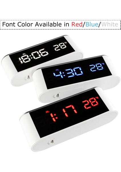 LED Aynalı Saat Termometre Alarm USB (Yurt Dışından) modelleri