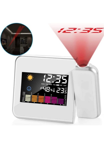 LED Prksiyonlu Dijital Çalar Saat Tavan Duvar Montaj (Yurt Dışından)