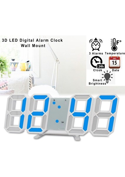 3D Mini LED Dijital Çalar Saat Duvara Monte & Masa Siyah Kırmızı Işık (Yurt Dışından) indirimleri