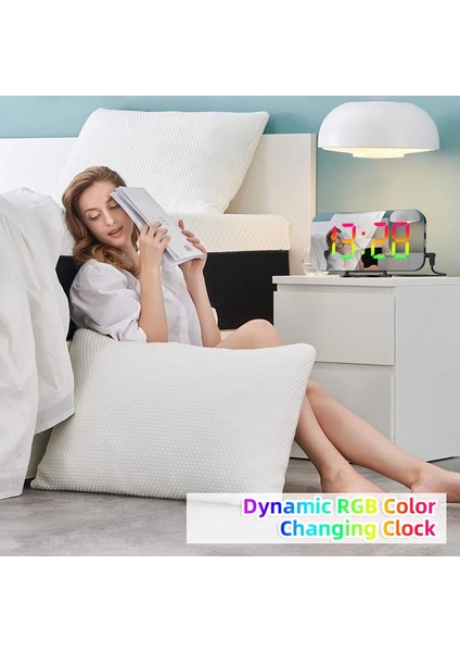 Dijital Çalar Saat - Rgb LED Aydınlatma, USB Şarj, Aynalı Ekran, Duvara Monte (Yurt Dışından) fırsatları