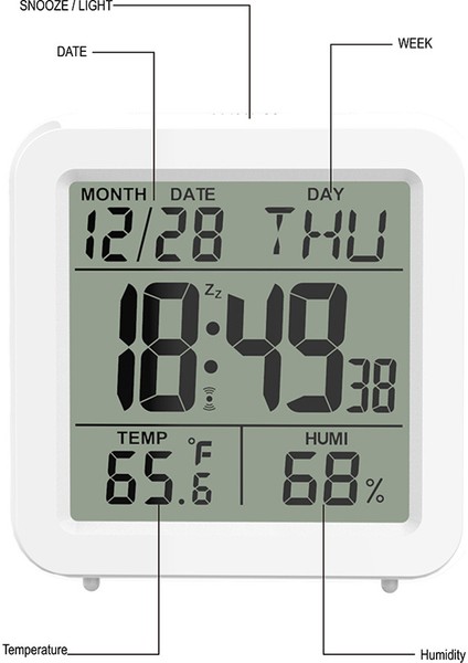 Büyük LCD Ekranlı Iç Mekan Sıcaklık Nem Ölçer Takvimli Alarm Saati (Yurt Dışından) fiyatları