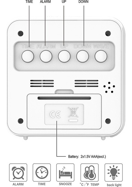 Büyük LCD Ekranlı Iç Mekan Sıcaklık Nem Ölçer Takvimli Alarm Saati (Yurt Dışından) modelleri