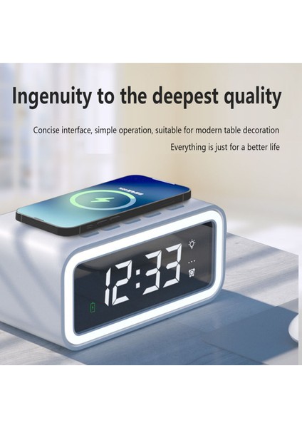 Küçük Çalar Saat & Gece Lambası 3 Alarmlı Ayarlanabilir Parlaklık Kablosuz Ev Ofis Masası (Yurt Dışından) indirimleri