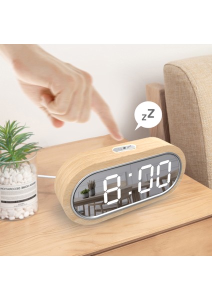 Kayın Ağacı LED Masa Saati - Çift Alarmlı Termometre 4 Seviye Parlaklık (Yurt Dışından) indirimleri