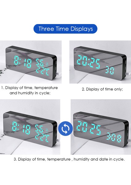 115 Rgb Alarmlı Ses Kontrollü Termometreli LED Saat - USB ve Pil Destekli (Yurt Dışından) fiyatları