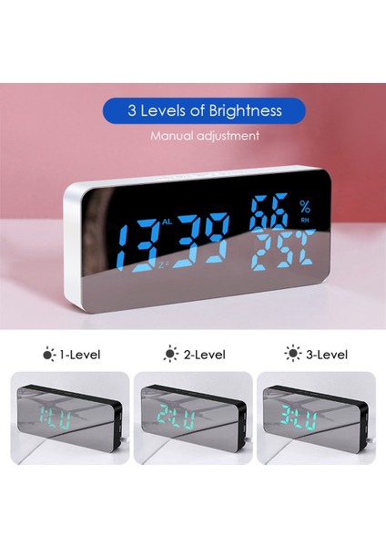 115 Rgb Alarmlı Ses Kontrollü Termometreli LED Saat - USB ve Pil Destekli (Yurt Dışından) modelleri