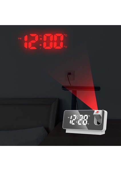LED Prksiyonlu Sıcaklık Göstergeli Yatak Başı Çalar Saat - Yetişkin ve Çocuklar Için (Yurt Dışından)