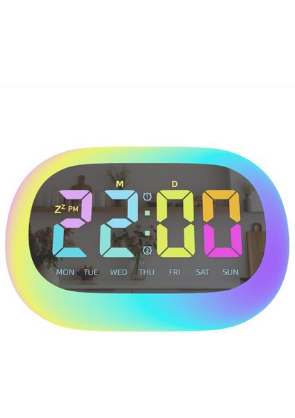 Kablosuz Renkli Gece Lambası Çalar Saat (Yurt Dışından)