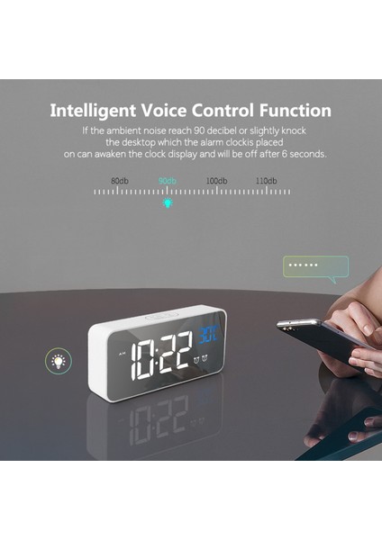 LED Aynalı Çalar Saat, Termometre, USB Şarj ve Parlaklık Ayarı (Yurt Dışından) indirimleri