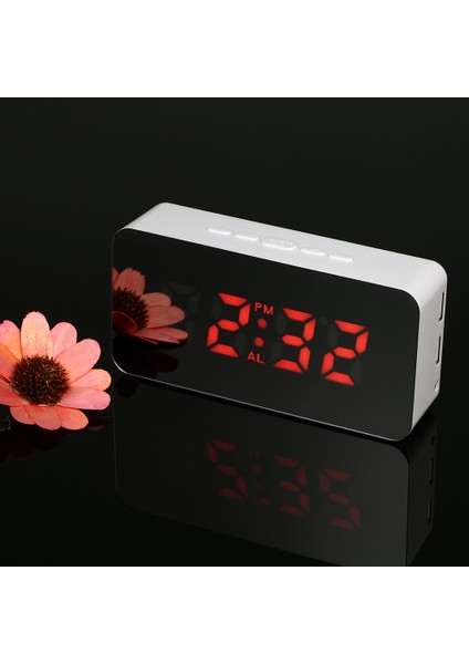 Rgb LED Aynalı Çalar Saat Termometreli USB Şarjlı Ayarlanabilir Işık Beyaz (Yurt Dışından) indirimleri