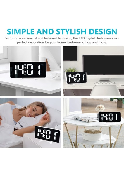 6,7 Inç LED Dijital Ayna Çalar Saat, Çift Alarm, Ayarlanabilir Parlaklık (Yurt Dışından) fırsatları