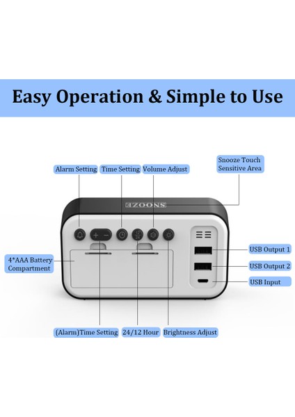 5 Inç 6 Parlaklık Hızlı Şarj Çalar Saat - Ev & Dış Mekan Yeşil (Yurt Dışından) fırsatları