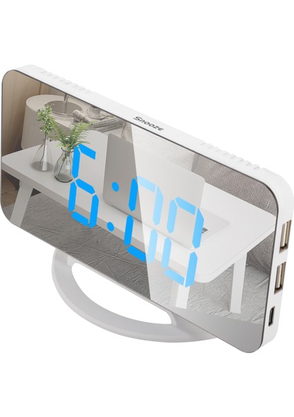 LED Aynalı Çalar Saat Şekerleme Otomatik Aydınlatma 3 Parlaklık (Yurt Dışından)