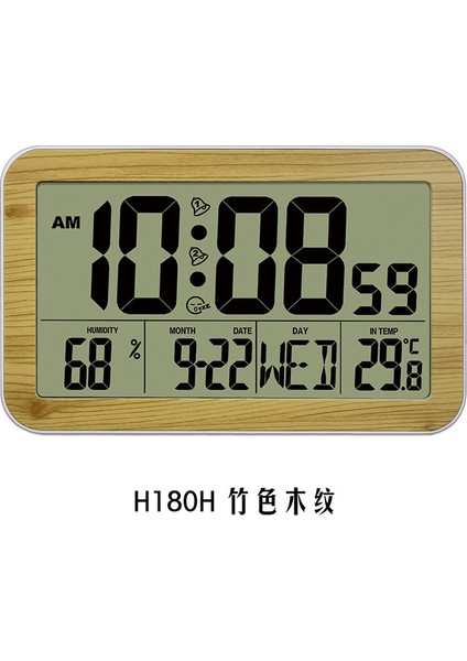 H180H Bambu Ahşap Dijital Saat ve Nem Ölçer (Yurt Dışından)