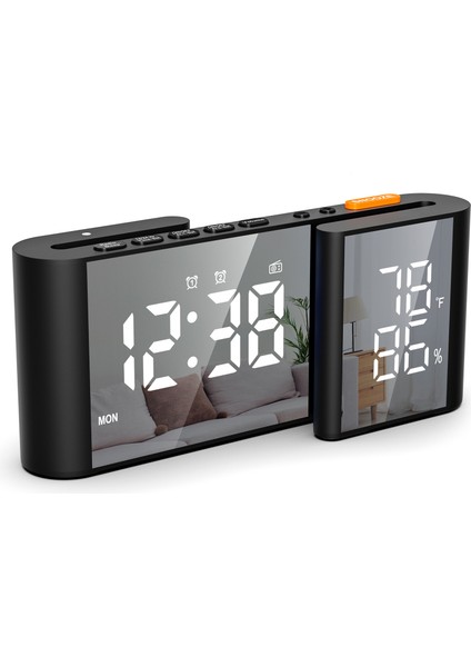 S Tasarımlı Çift Aynalı Dijital Saat - Ayarlanabilir Led, Çift Alarmlı Erteleme Özellikli Modern Masa ve Duvar Dekoru (Yurt Dışından)