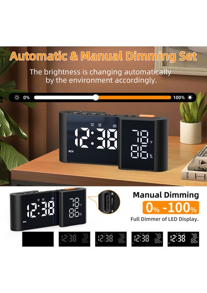 S Tasarımlı Çift Aynalı Dijital Saat - Ayarlanabilir Led, Çift Alarmlı Erteleme Özellikli Modern Masa ve Duvar Dekoru (Yurt Dışından) modelleri