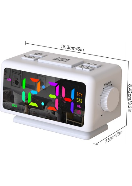 Dijital Çalar Saat 7 Renkli Ayarlanabilir Led, Çift Alarm USB Radyo (Yurt Dışından) fiyatları