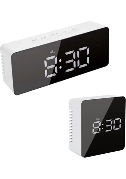 Ledli Makyaj Aynası Alarmlı Saat - Şarj Edilebilir Öğrenci (Yurt Dışından)