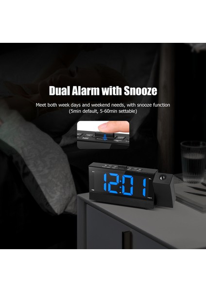 6.4 Inç Dönen Prktörlü Çift Alarmlı Fm Radyo ve Şarjlı Çalar Saat (Yurt Dışından) fiyatları