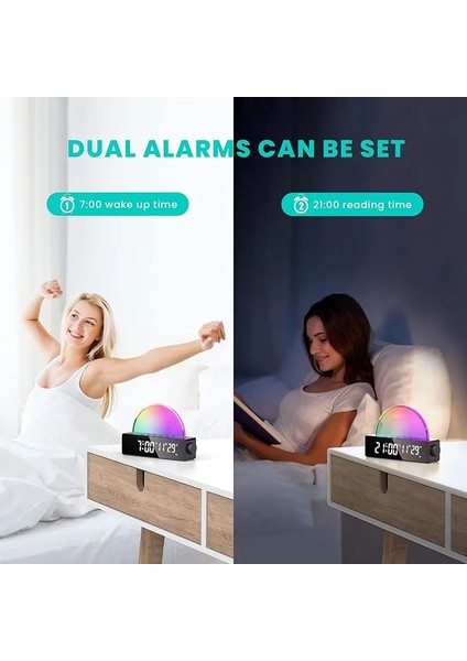 Şafak Simülasyonlu Alarmlı Saat - Ayarlanabilir Işık ve Doğal Aydınlatma (Yurt Dışından)