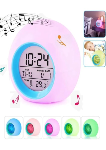 Çocuk Alarm Saati - 7 Renkli LED Uyanış Işığı (Yurt Dışından) fiyatları