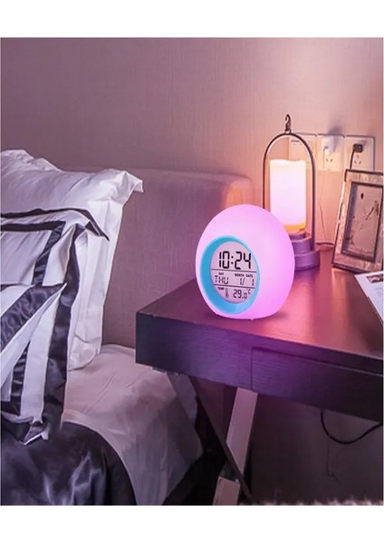 Çocuk Alarm Saati - 7 Renkli LED Uyanış Işığı (Yurt Dışından) indirimleri