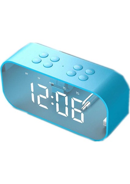 Bluetooth Alarmlı Radyolu Çalar Saat & Gece Lambası Çocuk Odası Mavi (Yurt Dışından)